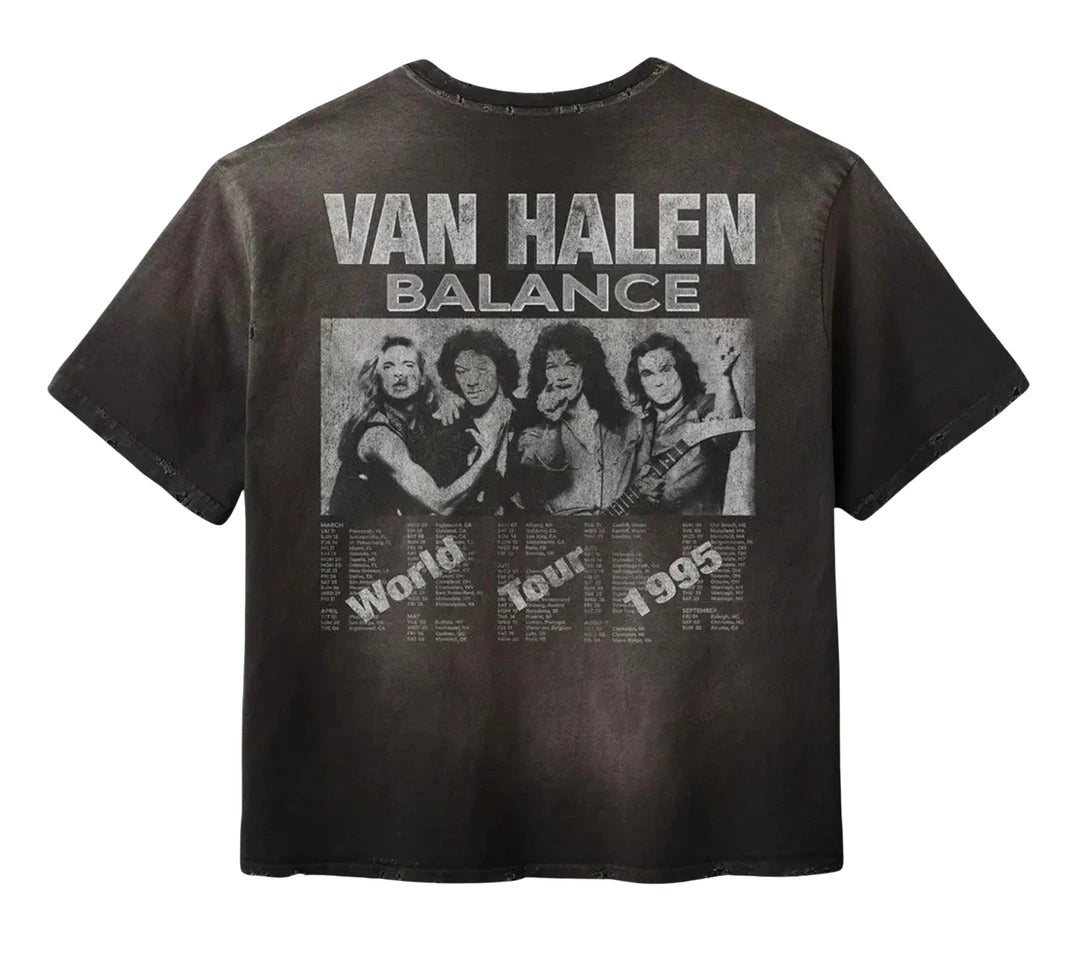Gold+Vintage Gallery Raspberry Hills Balance Van Halen Black Tee
