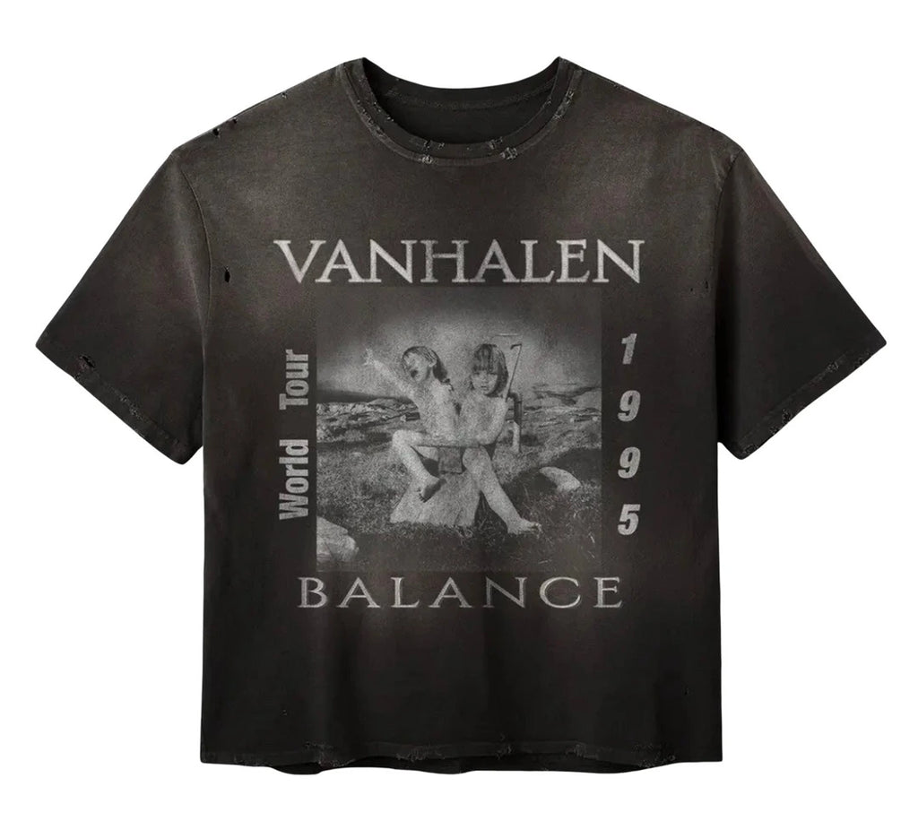 Gold+Vintage Gallery Raspberry Hills Balance Van Halen Black Tee
