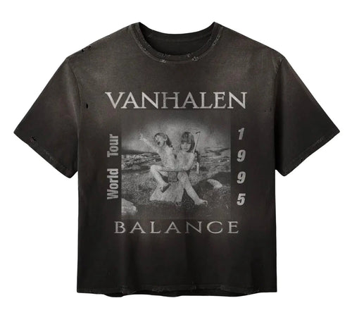 Gold+Vintage Gallery Raspberry Hills Balance Van Halen Black Tee
