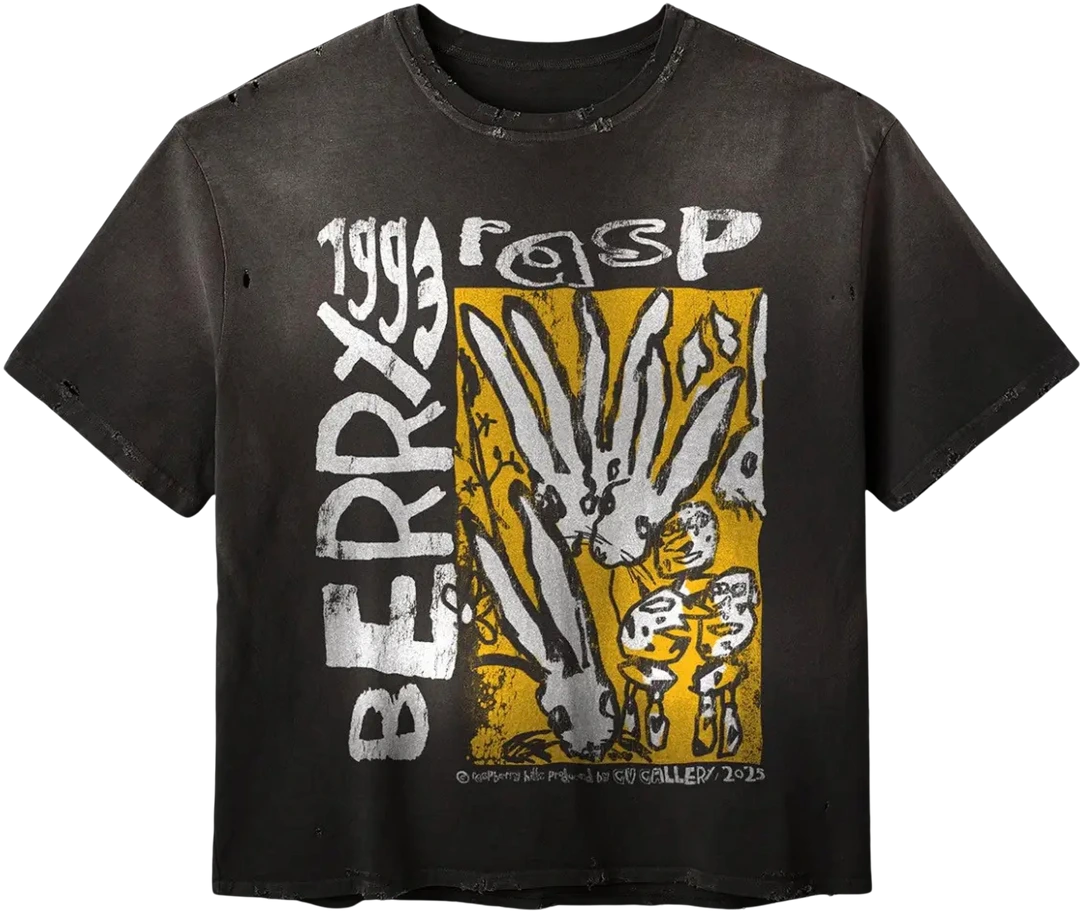 Gold+Vintage Raspberry Hills Code 77 Black Tee
